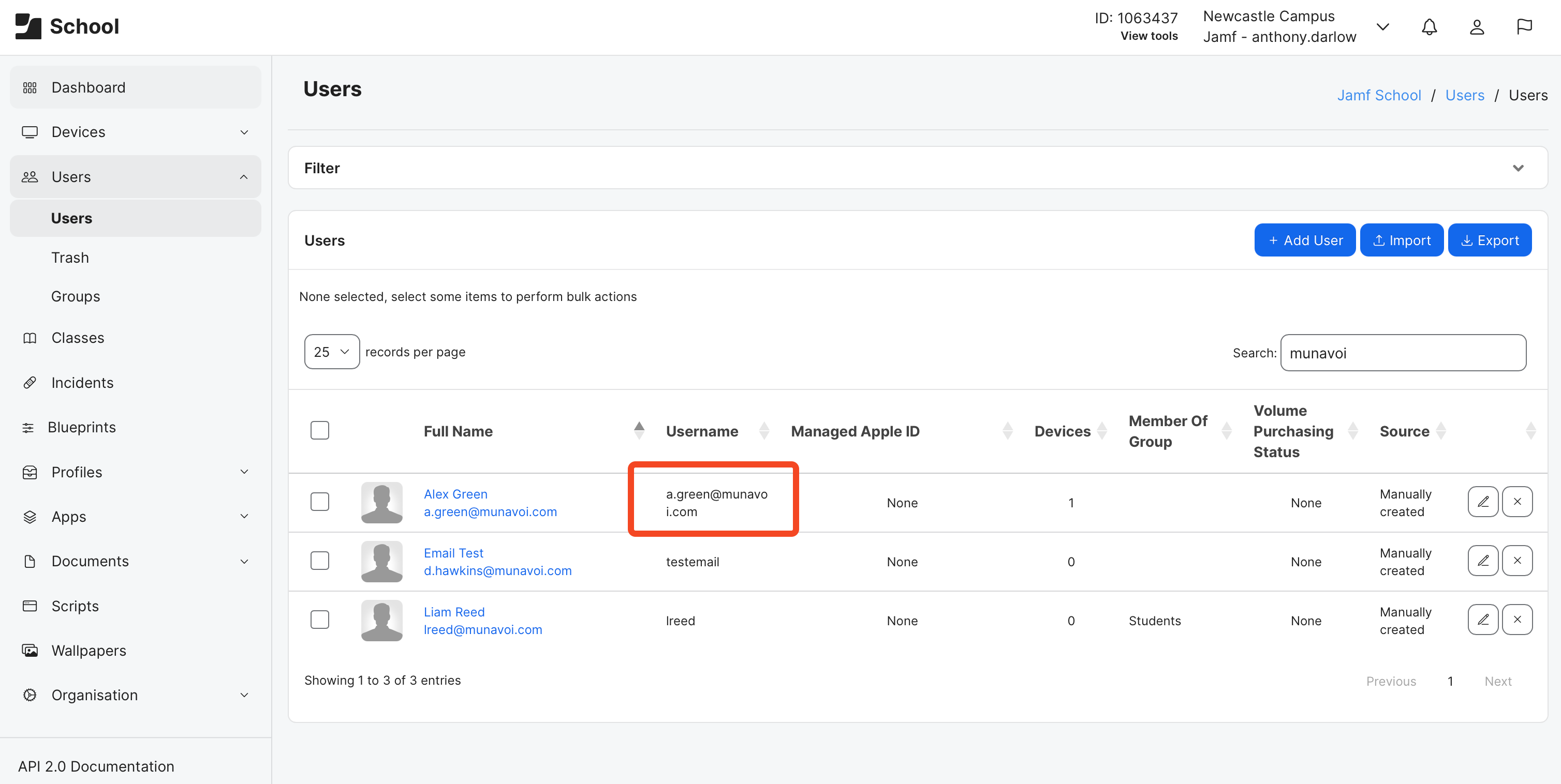 Username assigned when added after authenication